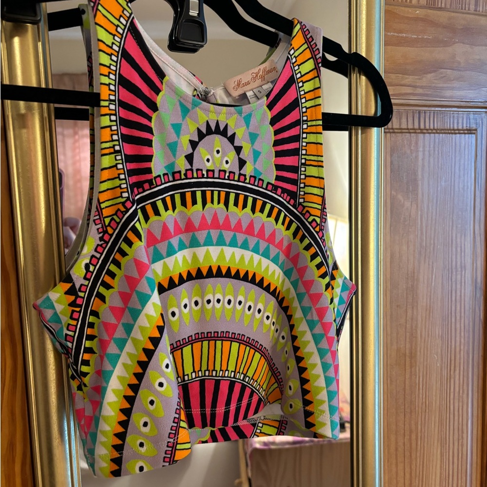Mara Hoffman cropped neon tank sz Small